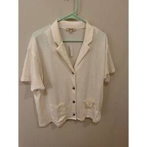Madewell off-white camp shirt